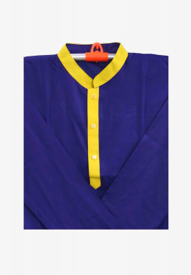 Plain Navy Blue Cotton Panjabi