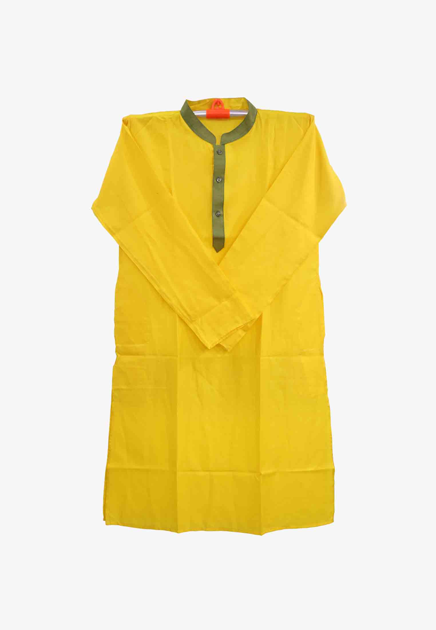 Plain Yellow Cotton Panjabi