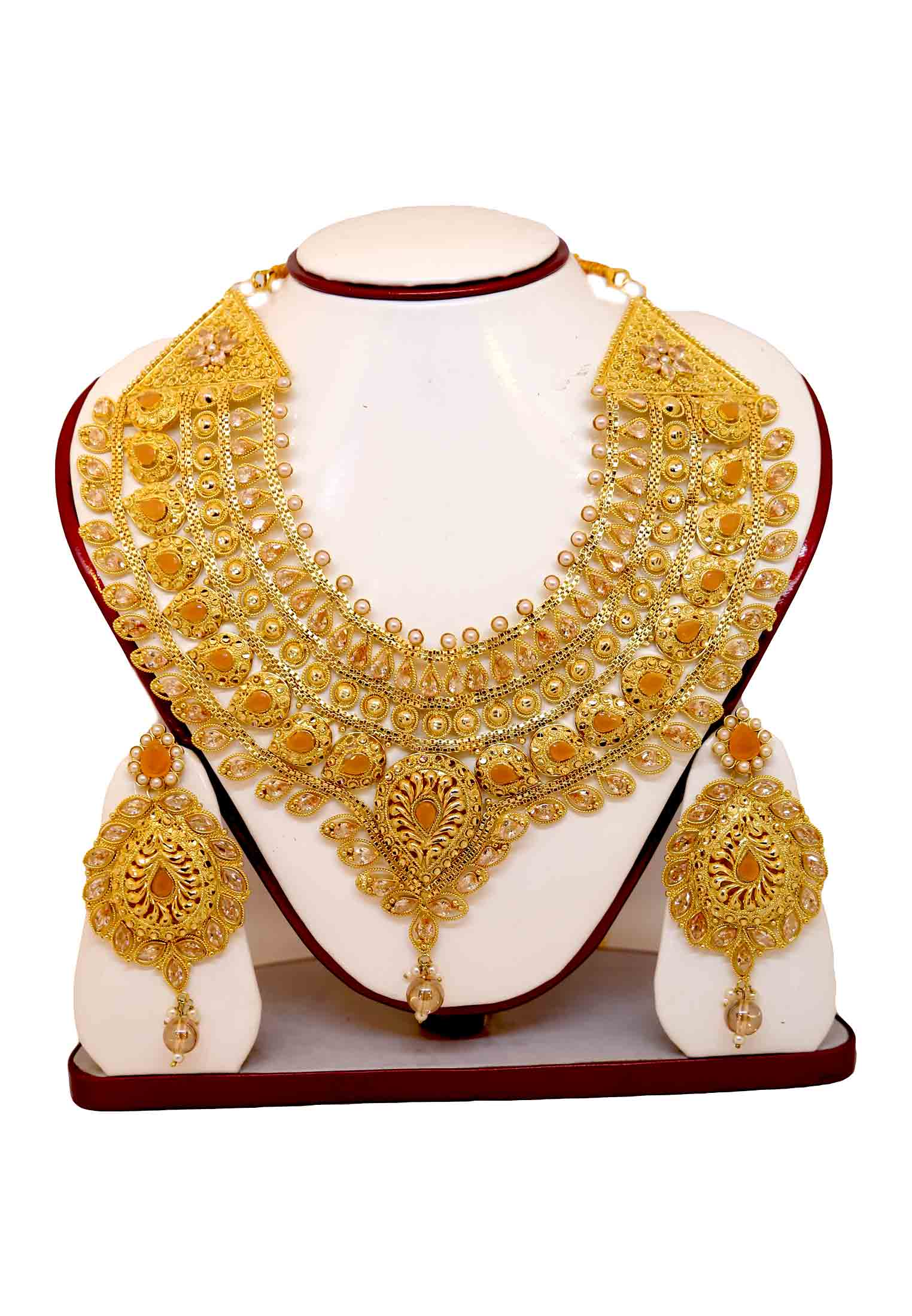 7 Vori Gold Plated Jarwa Necklace