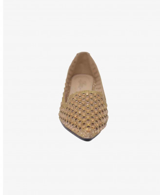 Golden Color Artificial leather Party shoe 