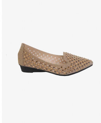 Golden Color Artificial leather Party shoe 