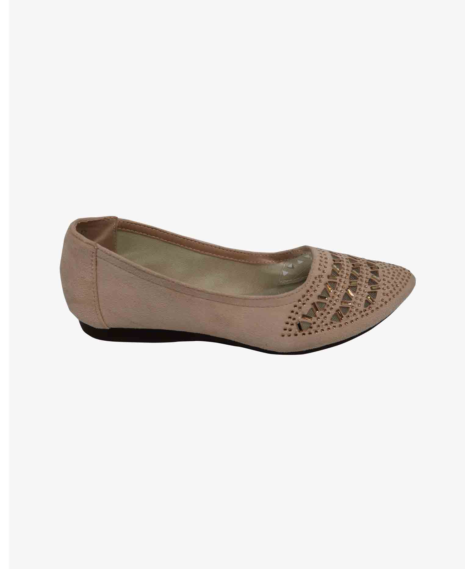 Stone Work Flat Shoe   