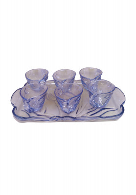 Glass cup set With tray  