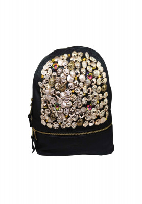 Black artificial leather china Bag pack
