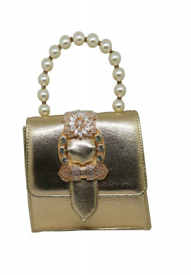 Artificial leather golden china Party bag