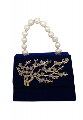 Blue artificial leather china Medium Party bag