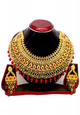 Gold Plated With Stone Jora Necklace Set