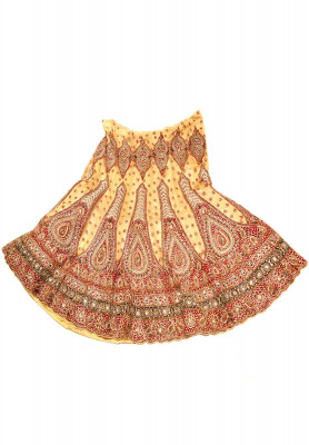 Wedding Golden Net-Stone Indian Lehenga