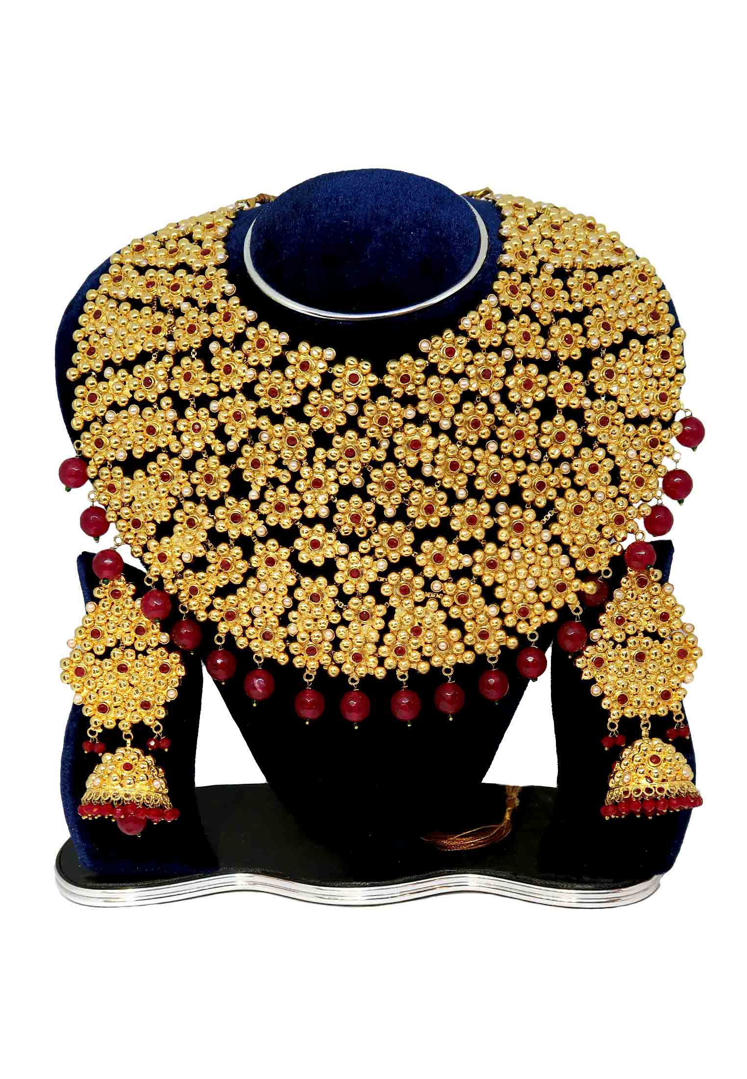 Marble Rubi Kontho neckless with jorwa set 