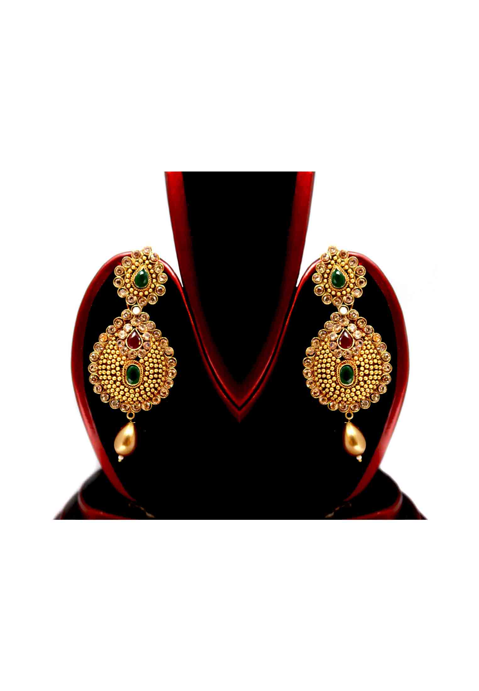 Golden antic sita har with ear ring & necklace  