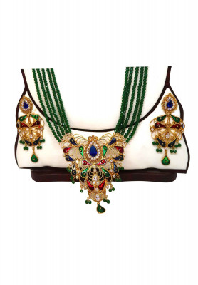 Mena work Necklace with seta har & Ear ring  