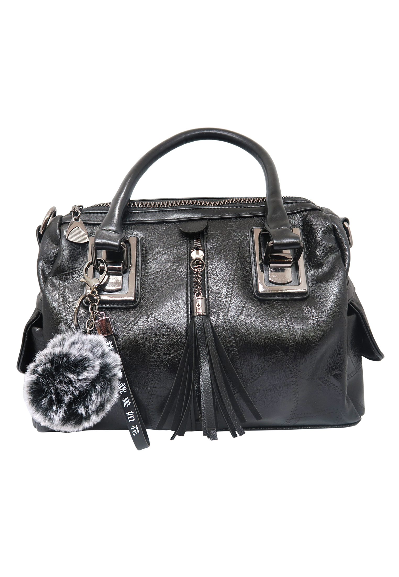 Black artificial leather medium Party bag