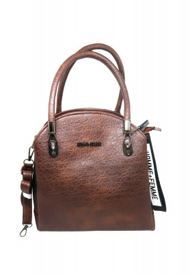 Artificial leather coffee color Party bag