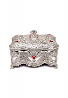 Big size silver Ornaments box 