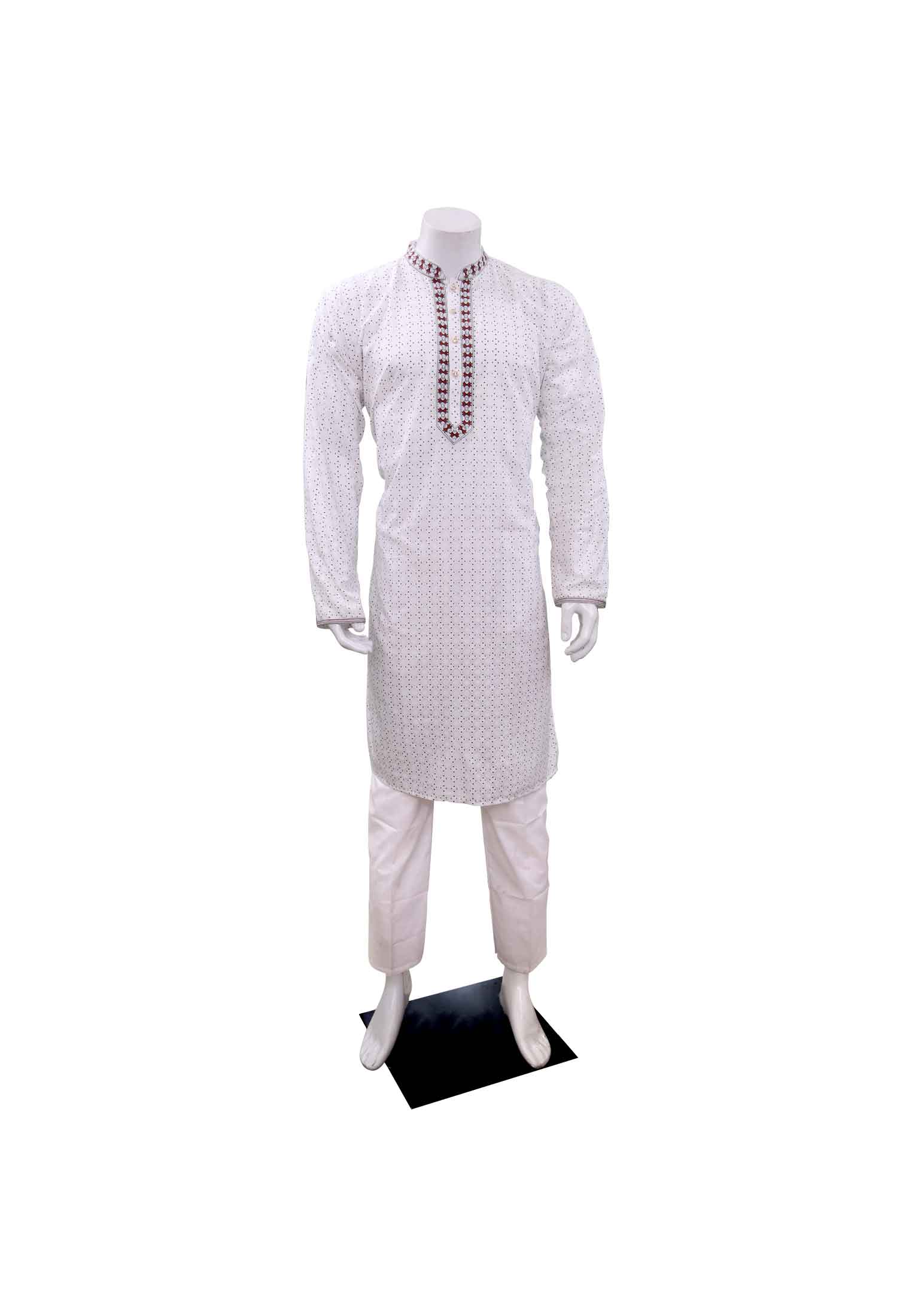 White Desi Cotton Panjabi