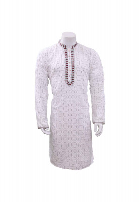 White Desi Cotton Panjabi