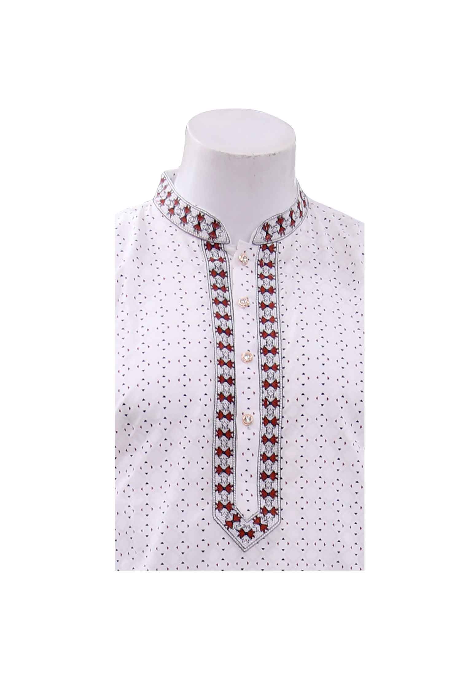 White Desi Cotton Panjabi