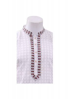 White Desi Cotton Panjabi