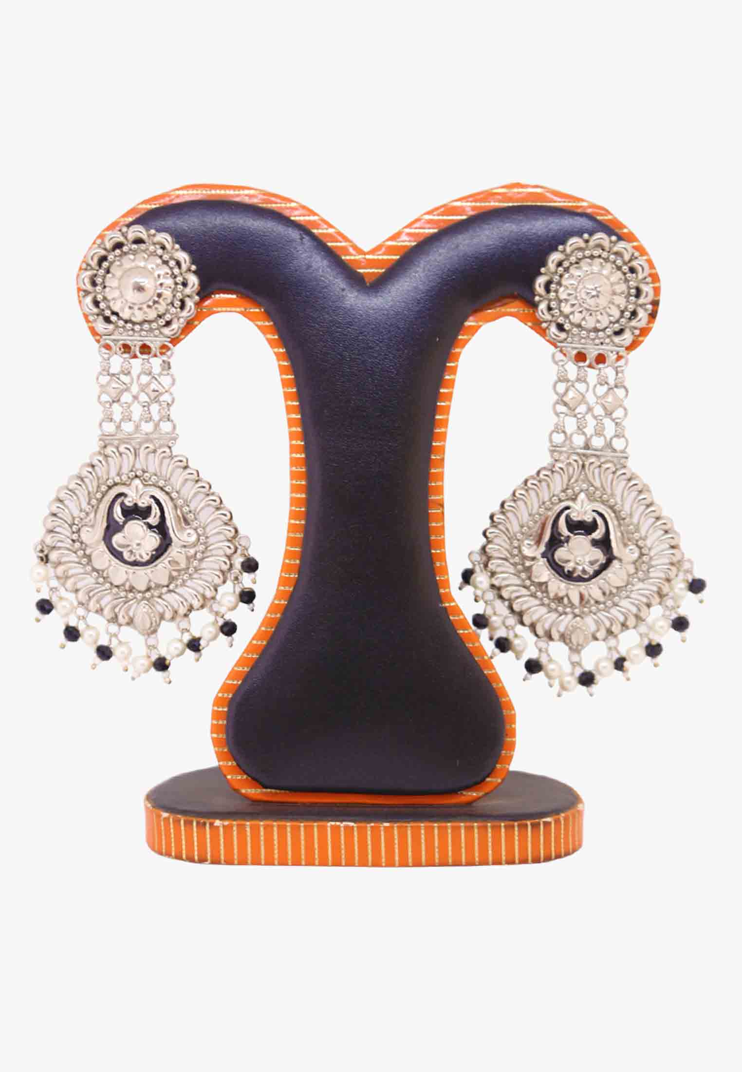 Silver Plated Meena Earring