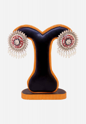Silver Plated Meena Earring