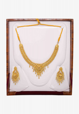 Gold Plated U Shaped Wedding Bridal Jewelry Set