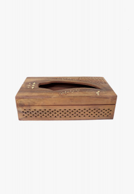 Wood tissue box