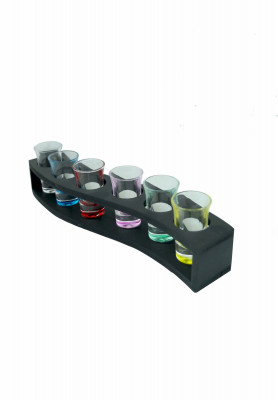 Multi Colored Taqila Glass