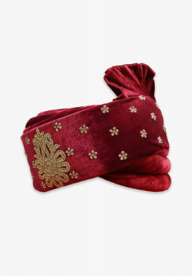 Maroon  Colored Wedding Pagri
