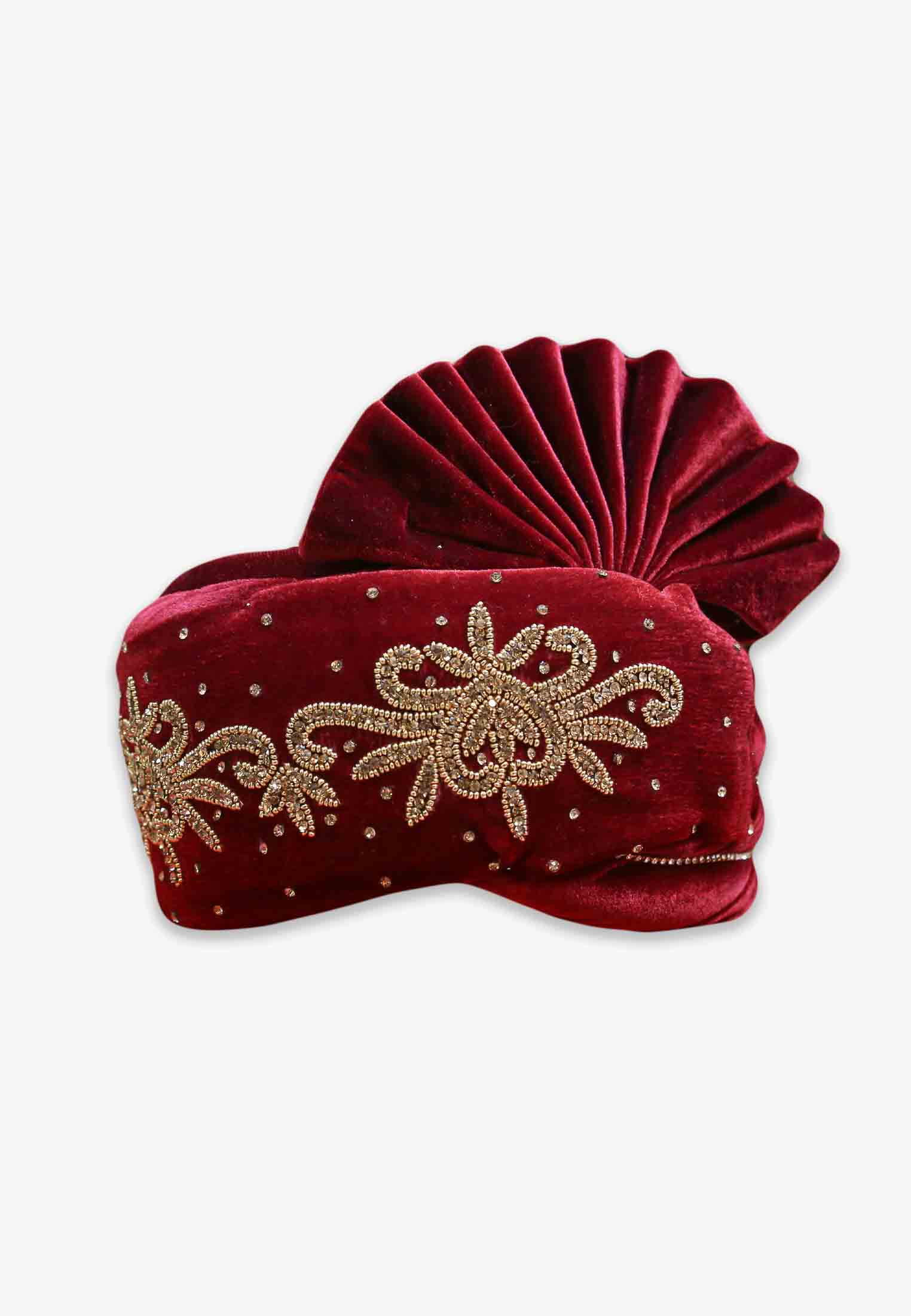 Maroon Rajasthani Wedding Pagri