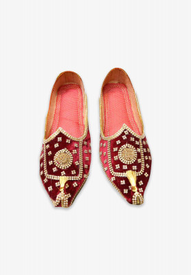 Maroon Colored Affordable Groom Nagra 