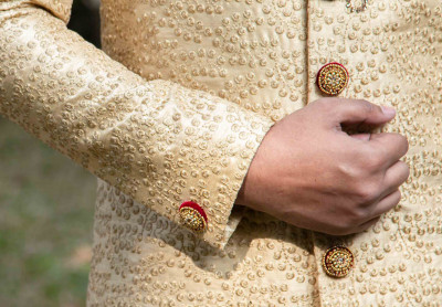 Golden Color Sherwani for Rent