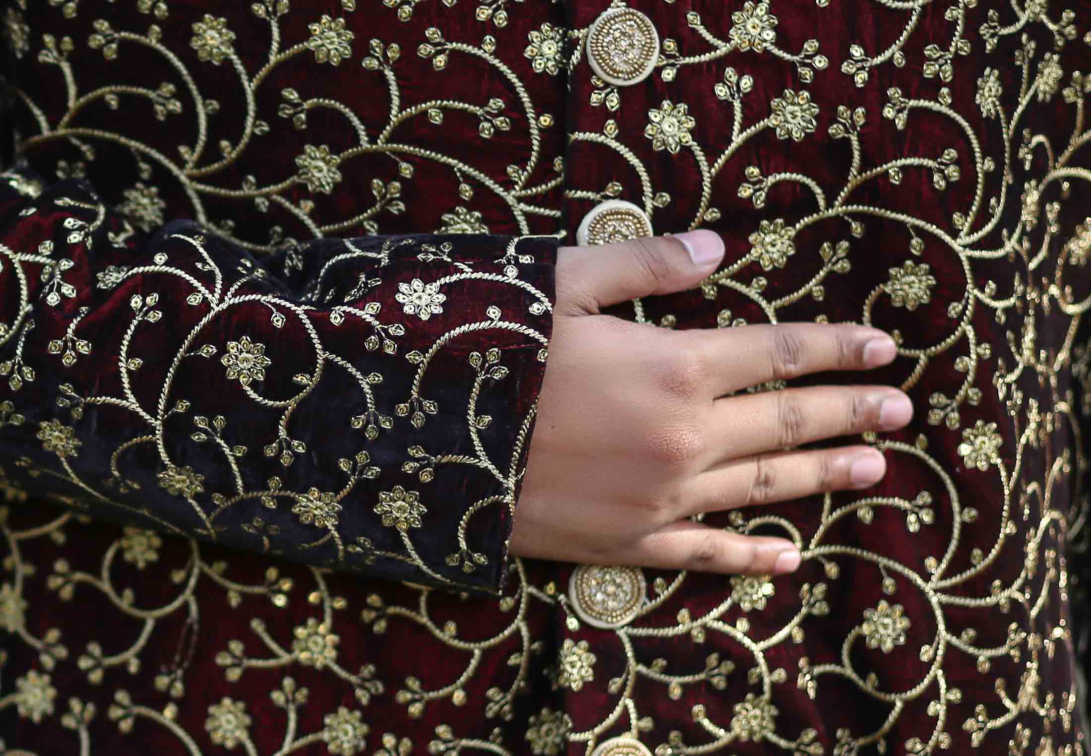 Maroon black Color Sherwani for Rent