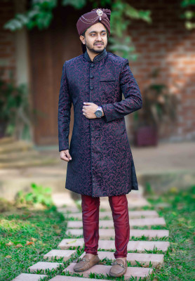 Purple Color Sherwani for Rent