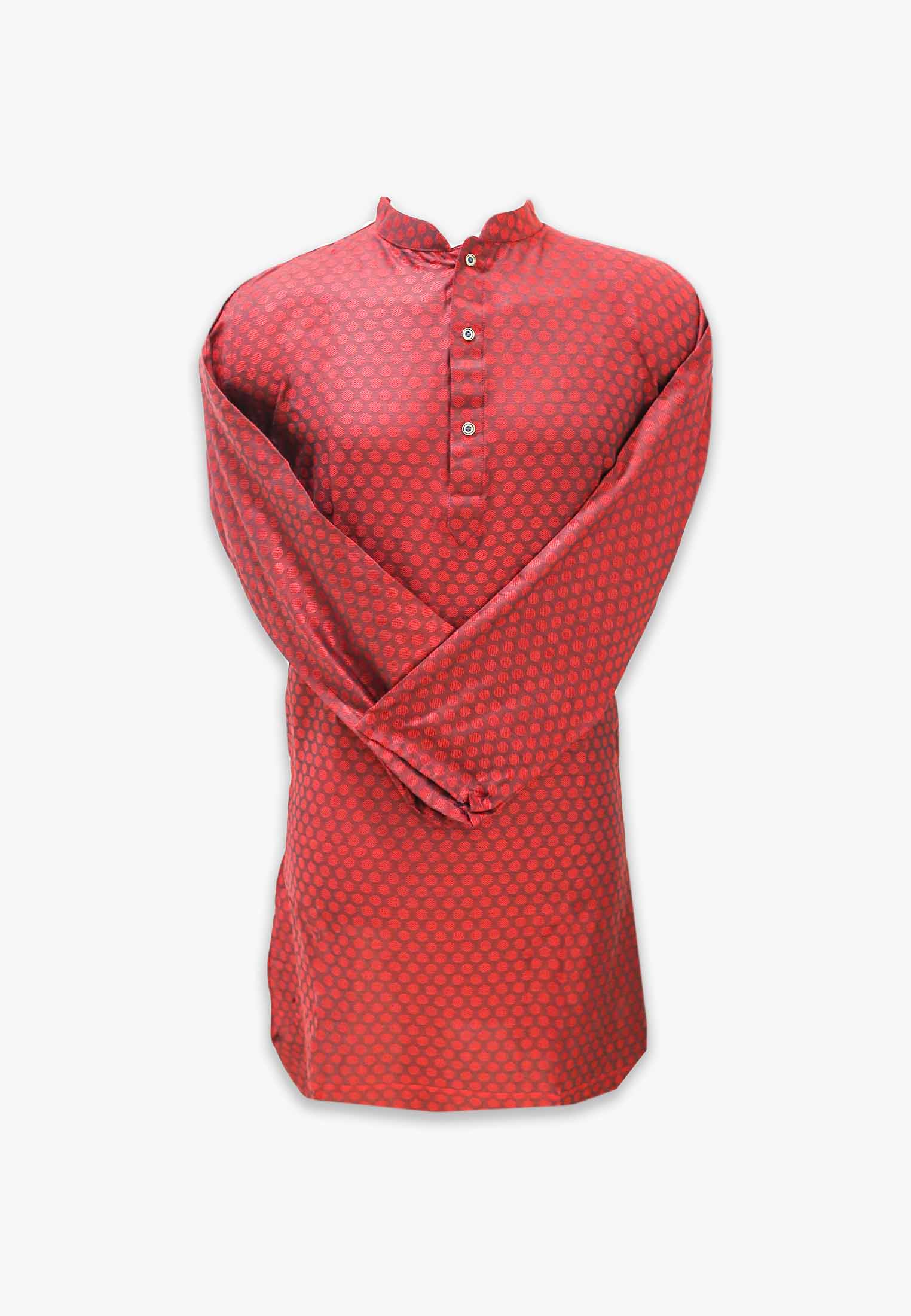 Maroon semi long panjabi for men