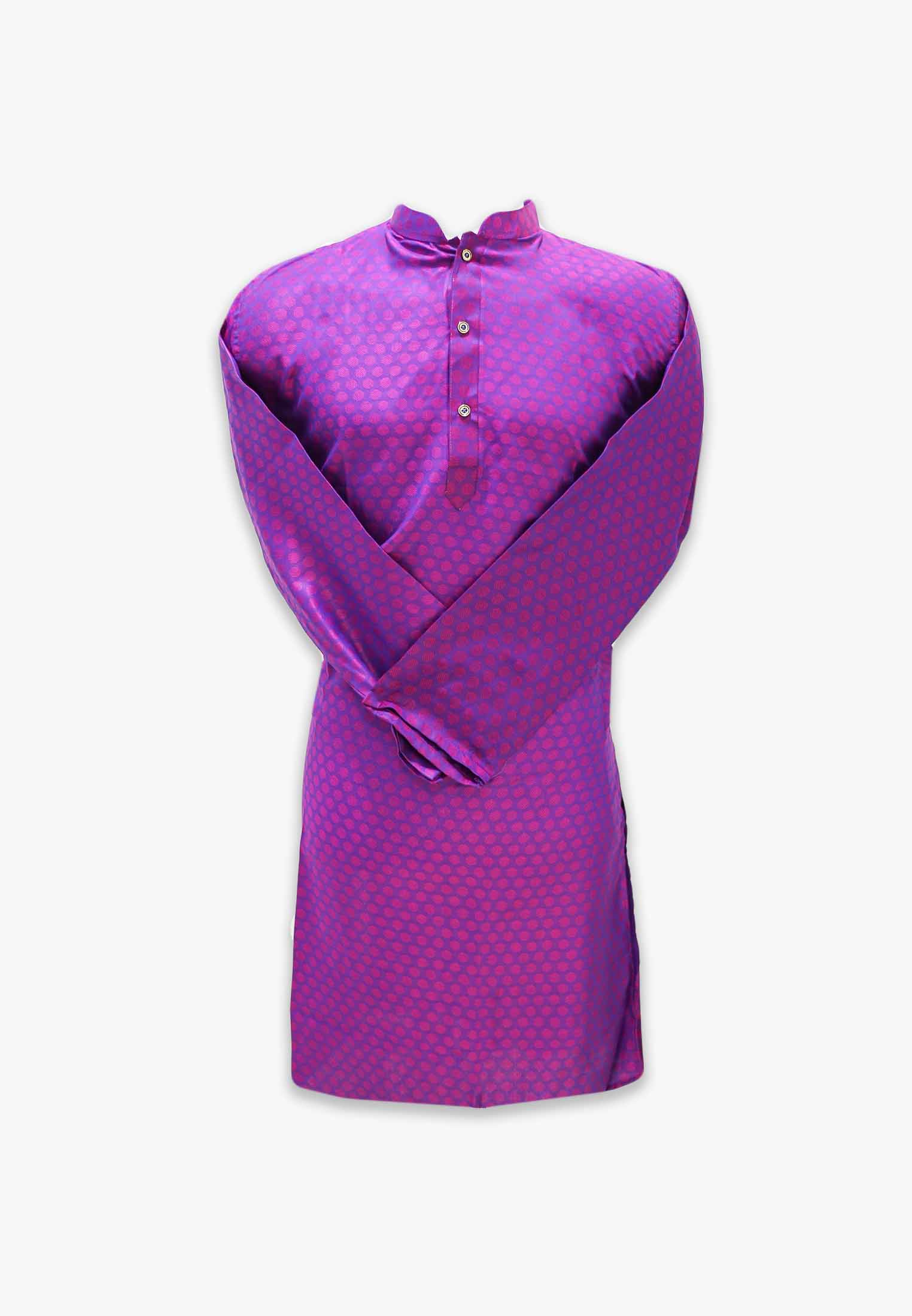 Purple semi long panjabi for men