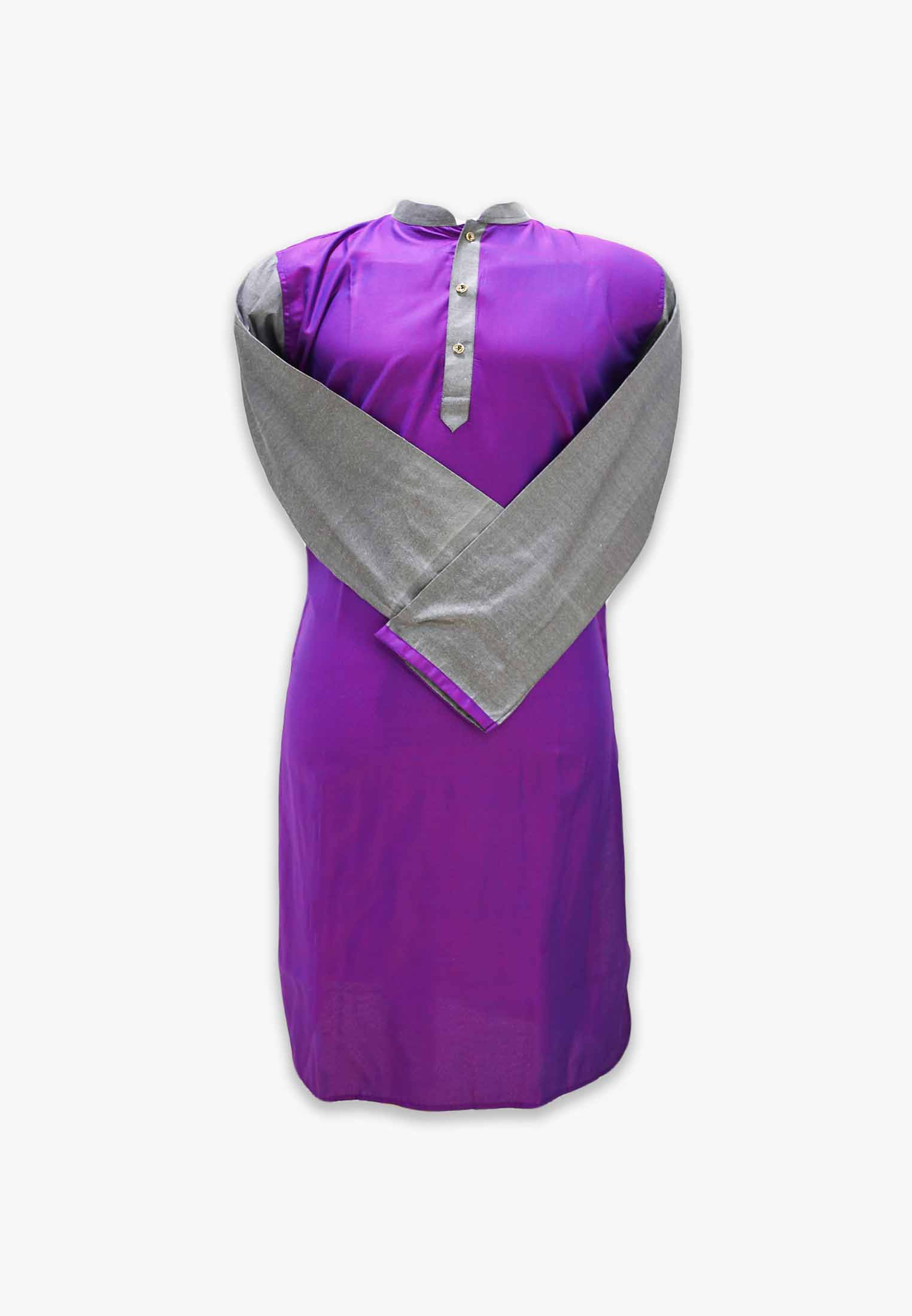 Purple semi long panjabi for men