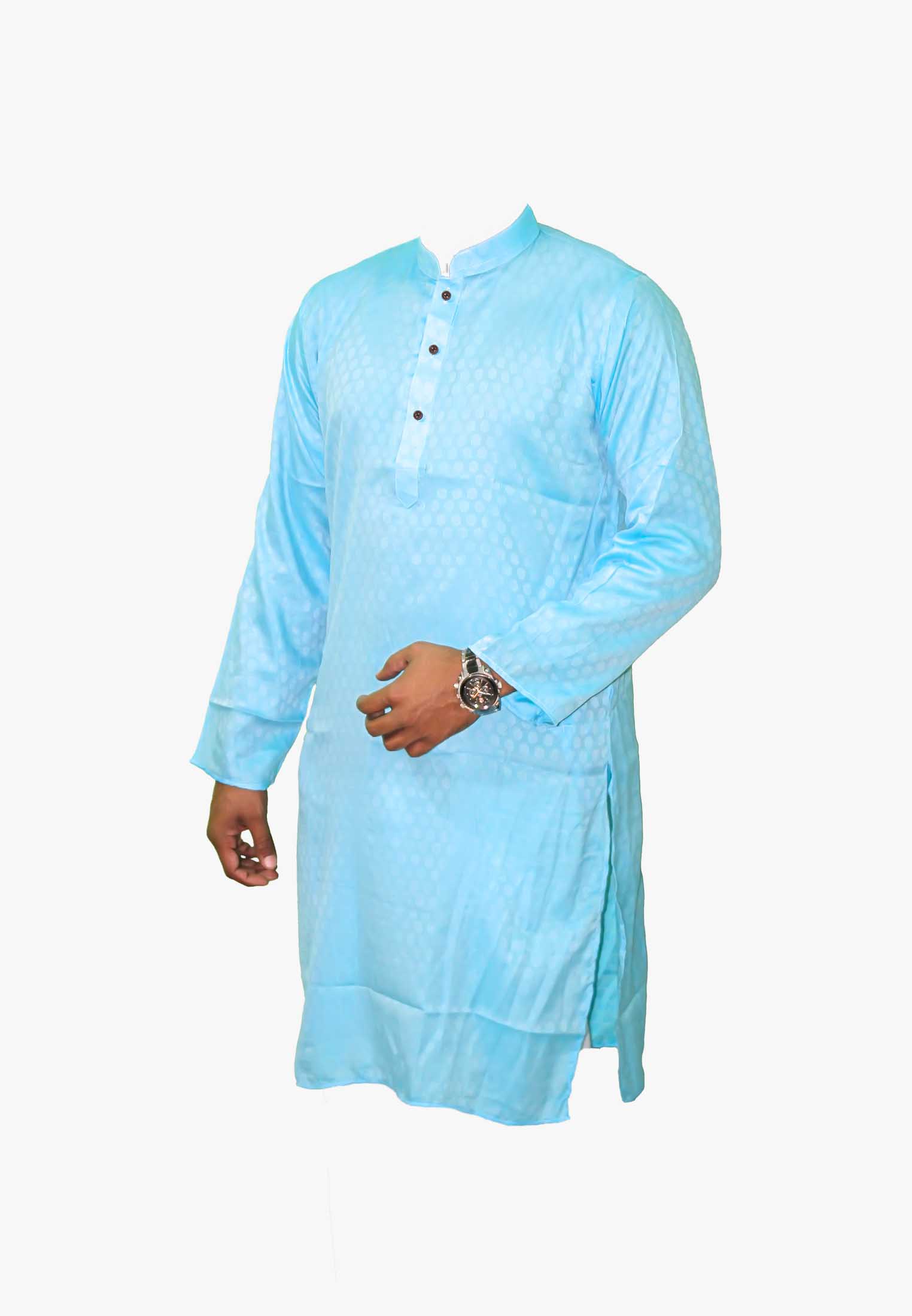 Sky Blue semi long panjabi for Gaye Halud
