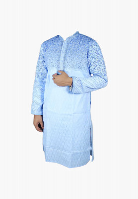 Sky Blue Semi long panjabi for Gaye Halud