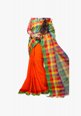  multicolor Slick Cotton Saree