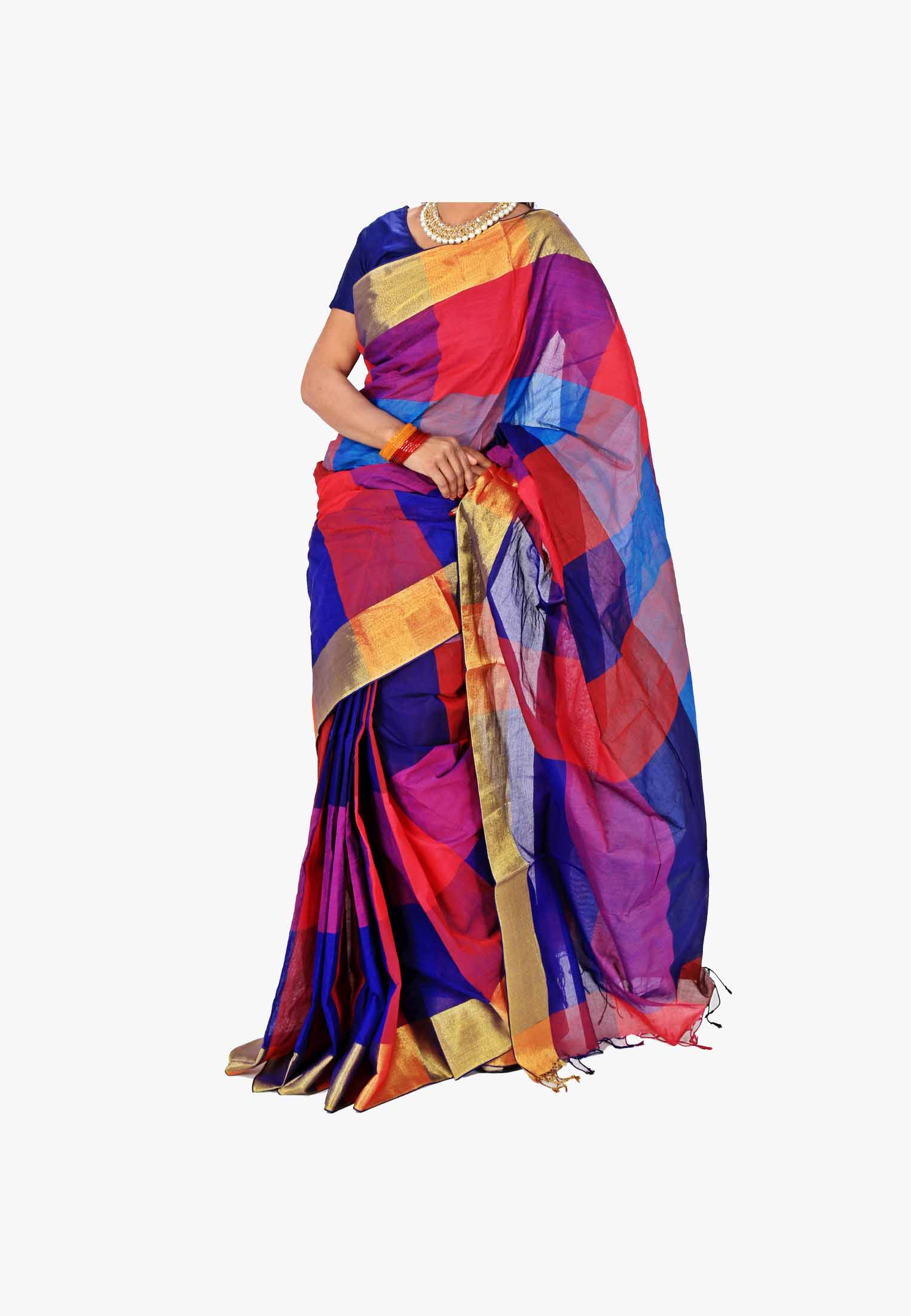 Multicolor Slick Cotton Saree
