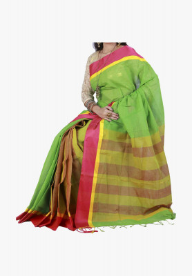 Multicolor Slick Cotton Saree