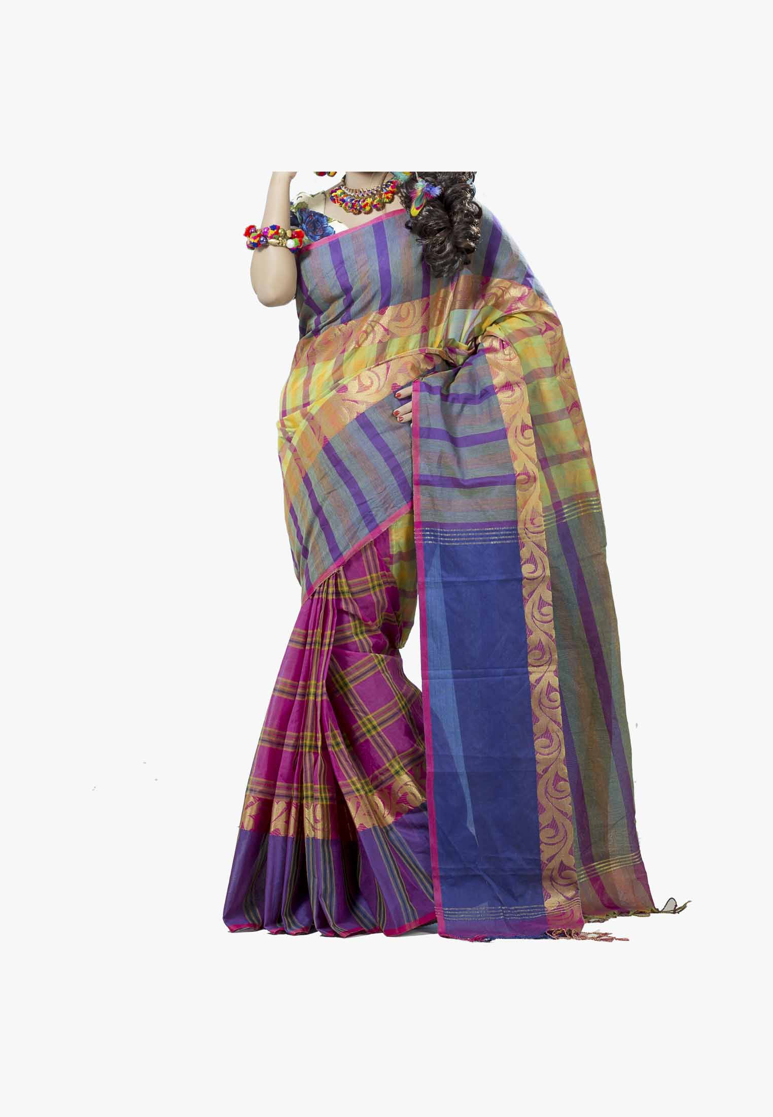 Multi-color cotton silk Saree