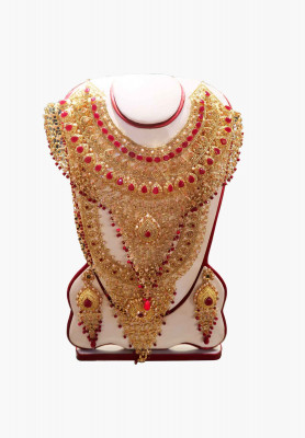 Stone necklace with earring