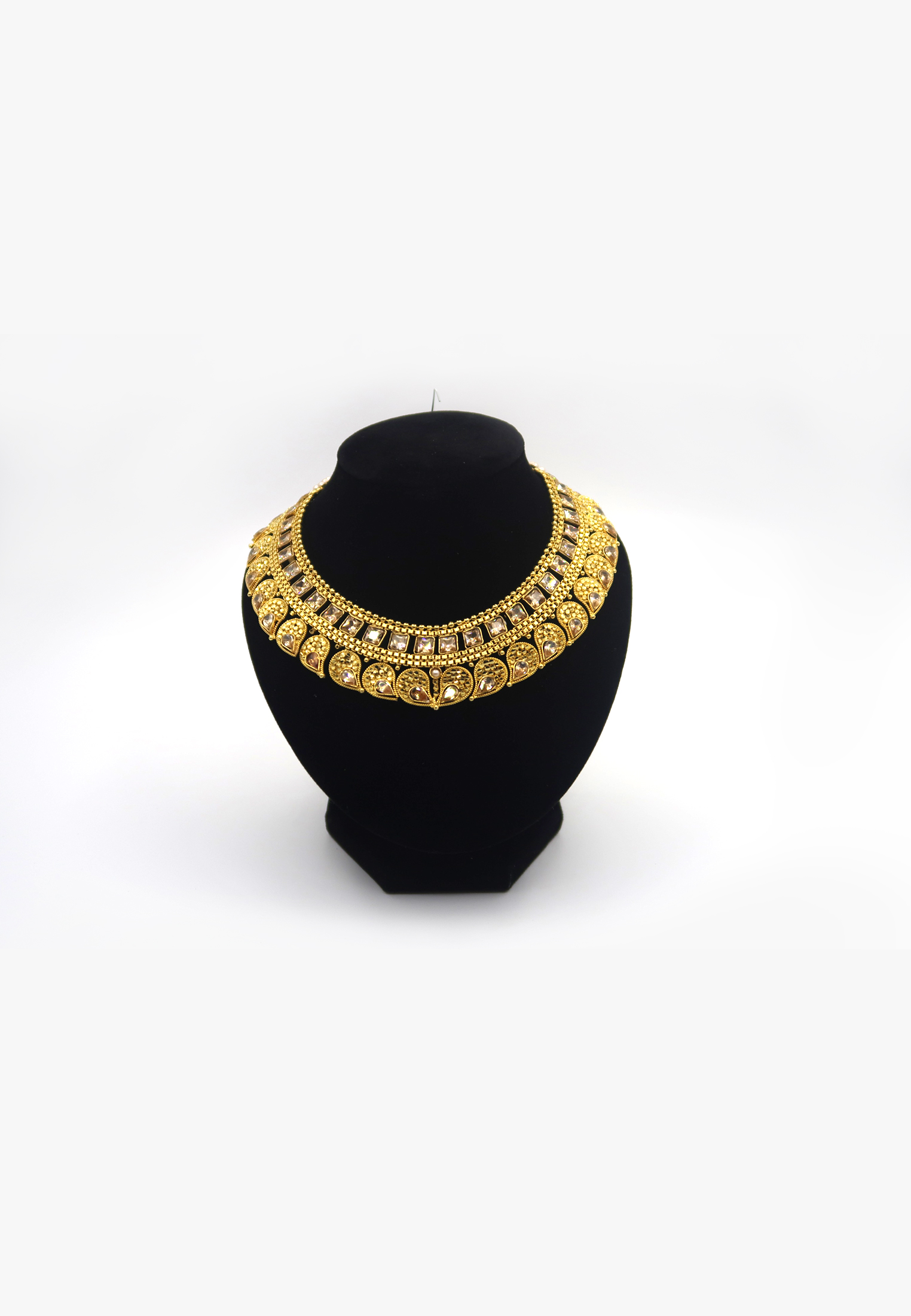 Golden stone necklace