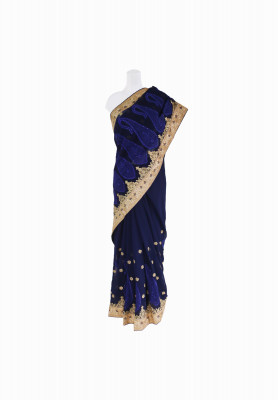 Navy Blue Georgette Saree