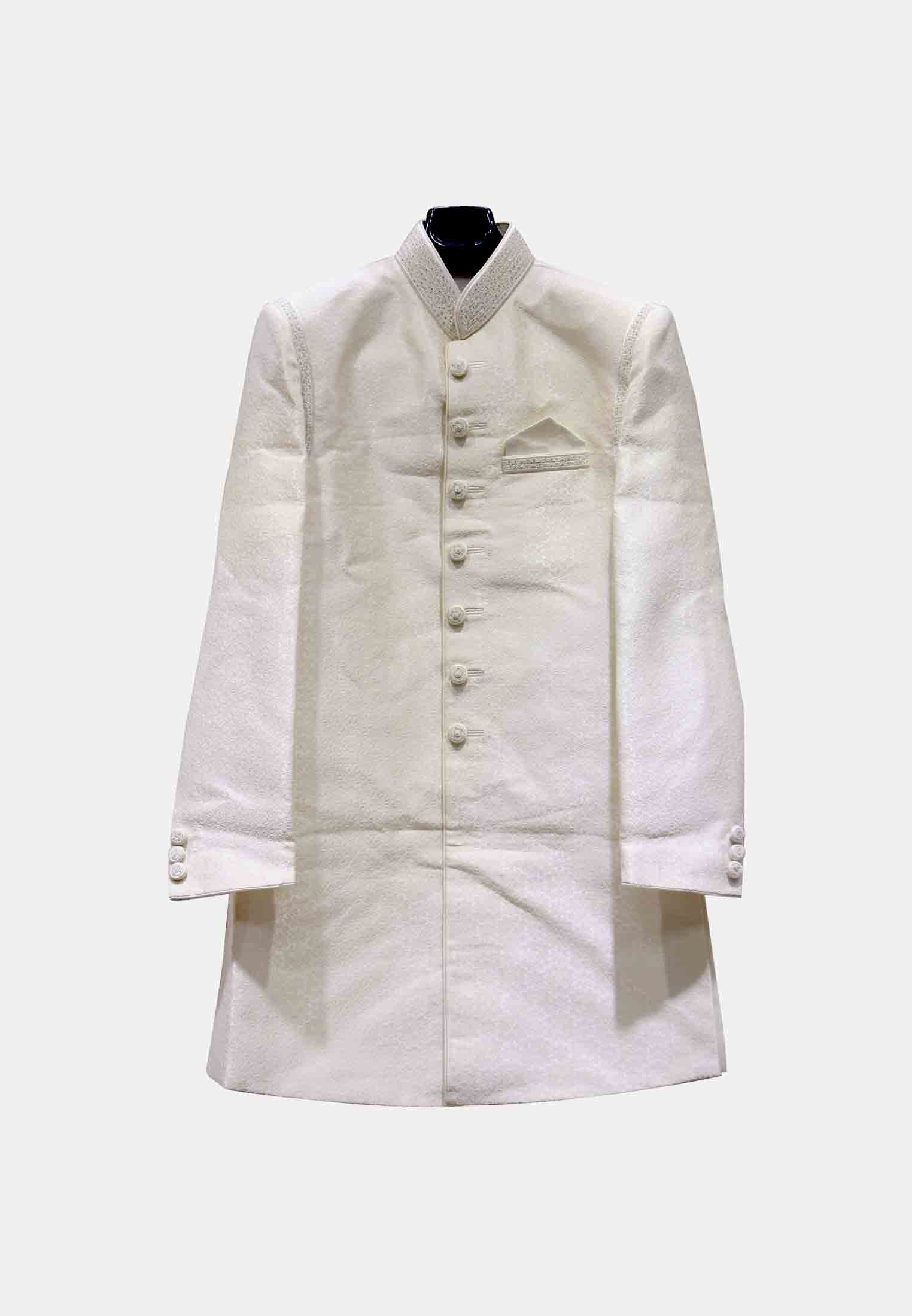 Katan print short sherwani 