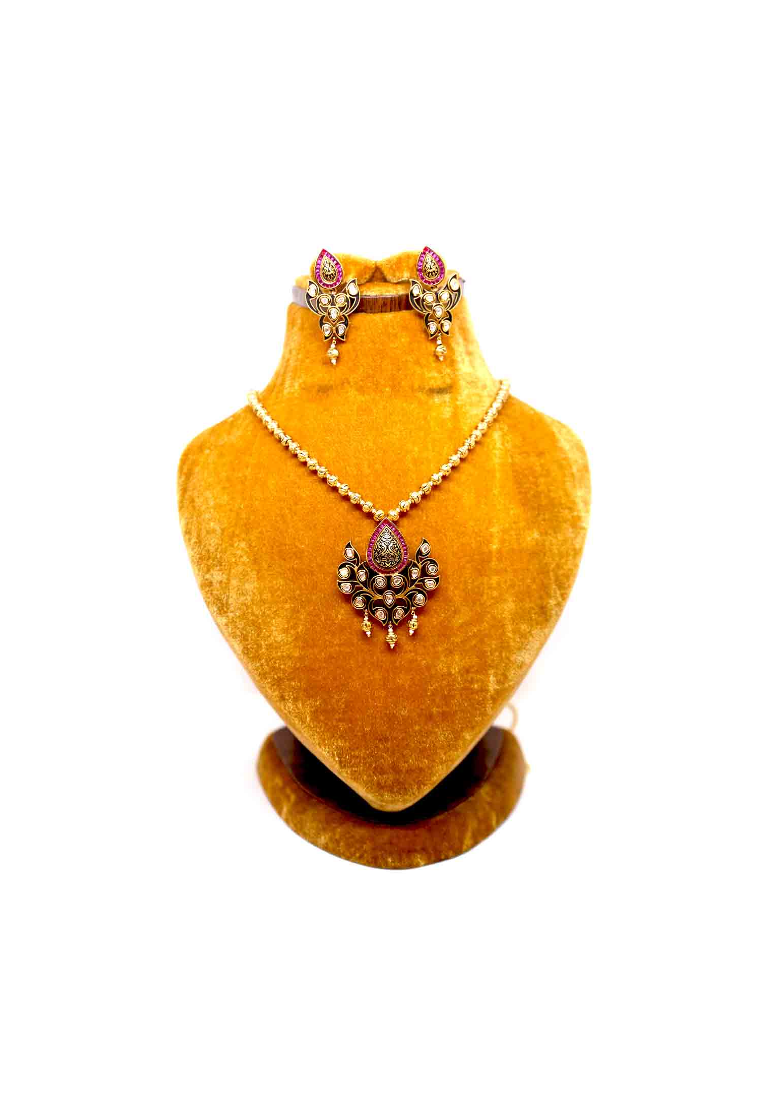 Black Meena Necklace Set