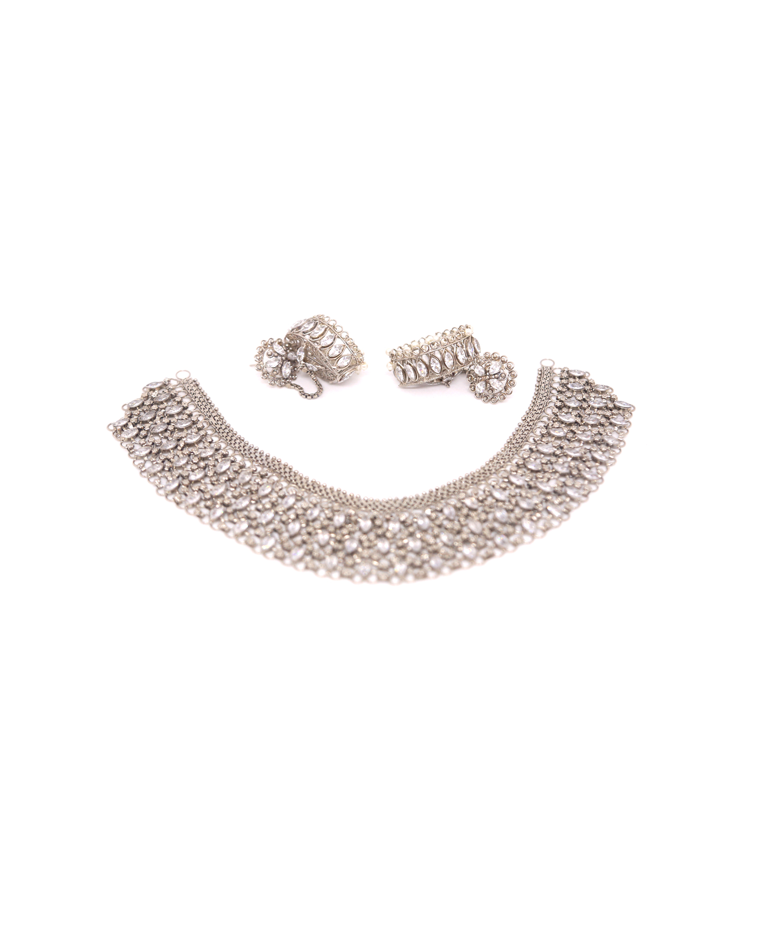 Silver-Gold Wedding Necklace Set 
