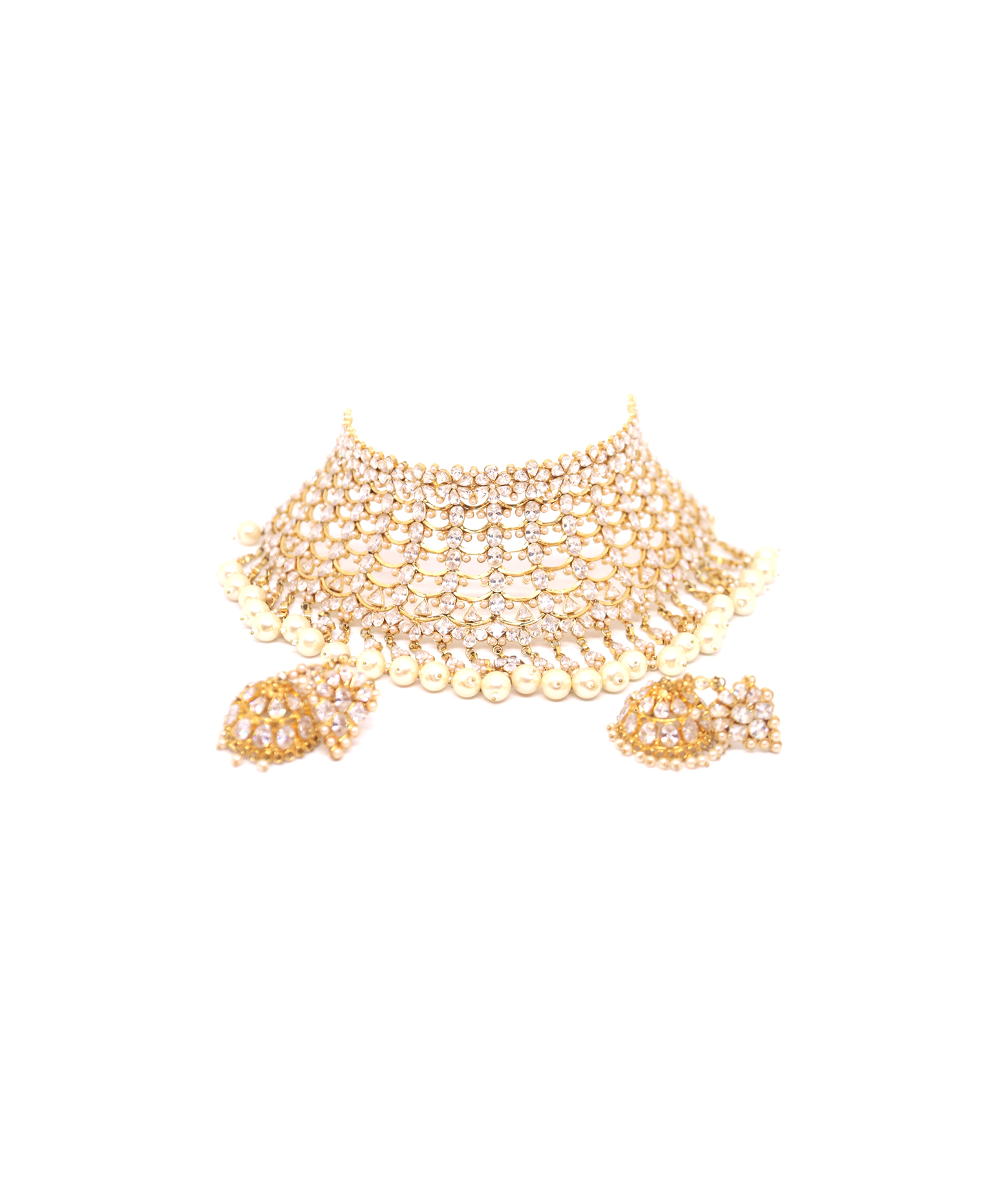 White-Golden Party Chocker Set