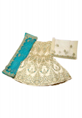 Wedding Golden Net-stone Indian lehenga
